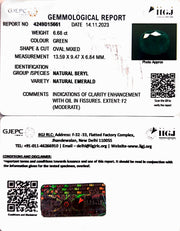 6.68/CT Natural Panna Stone with Govt. Lab Certificate (8991)